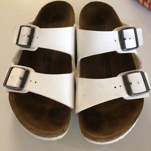 Girls White Birkenstock